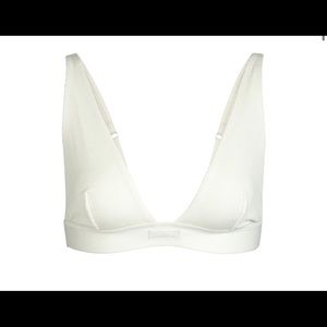 SKIMS Cotton Plunge Bralette in Bone